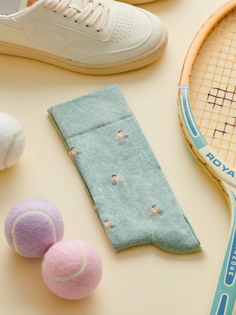 The Ace, Lawn Edition – Luxury Tennis Themed Socks, 1 of 9