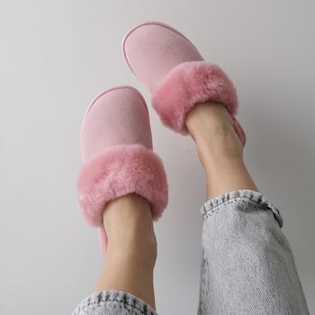 Pink Luxury Sheepskin Mule Slippers, 9 of 12