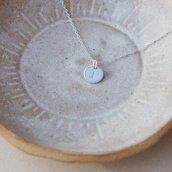 Personalised Hand Stamped Initial Disc Necklace, 6 of 12