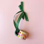 Hand Painted Abstract Mini Ceramic Mug Christmas Ornament, thumbnail 4 of 4