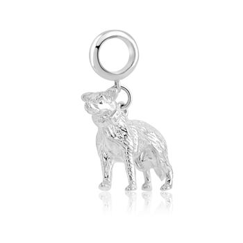 Border Collie Charm Sterling Silver, 4 of 11