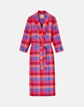Women's Coral Shire Square Brushed Cotton Dressing Gown, 2 of 2