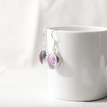 Lavender Faceted Glass Earrings, 5 of 7