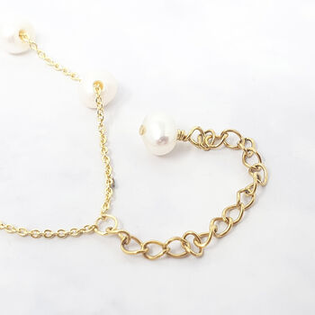 Freshwater Pearl Double Chain Wedding Bracelet Gift, 10 of 10