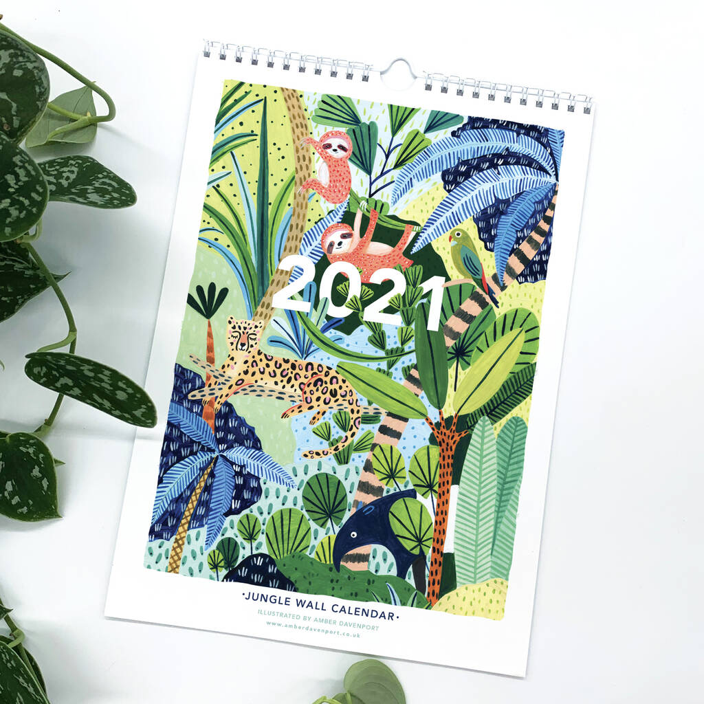 2021 Jungle Wall Calendar By Amber Davenport | notonthehighstreet.com