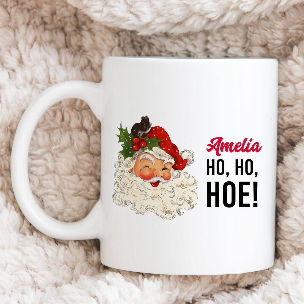Naughty Santa Ho Ho Hoe Personalised Christmas Mug By Hooraybelle 2788