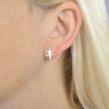 Sterling Silver Northern Star Earrings, 4 of 9
