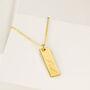 Script Name Gold Plated Bar Necklace, thumbnail 1 of 5