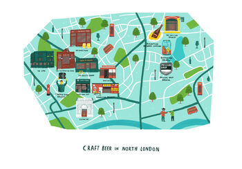 Personalised Craft Beer In North London Map, 2 of 5