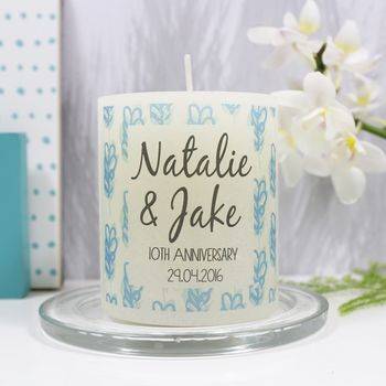Personalised Anniversary Patterned Coloured Candle, 9 of 12