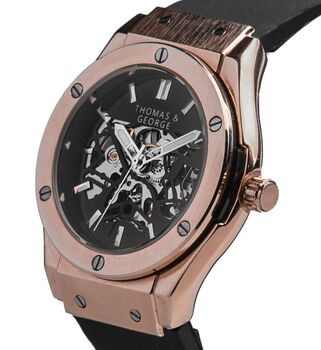 Mens Watch Automatic Skeleton Watch Norway Rose Gold Edition, 2 of 7