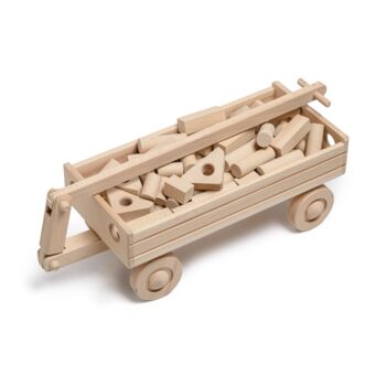 Handmade Wooden Carriage With Blocks, 2 of 2