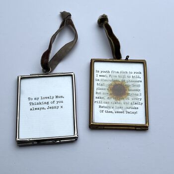 Personalised Paper Daisy Flower And Poetry Mini Framed Gift, 2 of 12