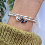Sterling Silver Birthstone Age Special Birthday Stacking Bead Bracelet Set, thumbnail 3 of 9