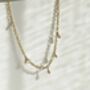 Stardust Five Diamond Dangle Gold Chain Link Necklace, thumbnail 3 of 6