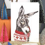 'Santa's Helper' Donkey Christmas Card, thumbnail 1 of 4