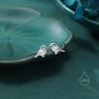 Sterling Silver Tiny Sparrow Bird Stud Earrings Earrings, thumbnail 5 of 12