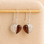 Sterling Silver Baltic Amber Filigree Heart Drop Earrings – 15mm, thumbnail 1 of 5