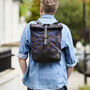 Camo Canvas And Leather Roll Top Backpack, thumbnail 2 of 6