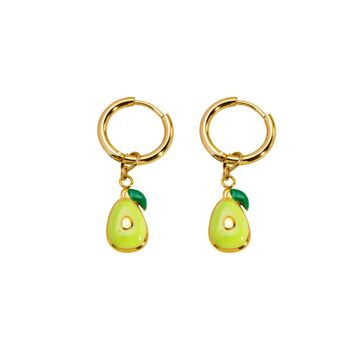 Avocado Charm Hoop In Green And Gold, 2 of 3
