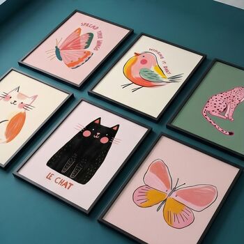 Set Of Six Animals Theme Print Bundle, 3 of 8