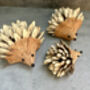 Set Three Handmade Hedgehog Ornaments Coconut, thumbnail 6 of 12