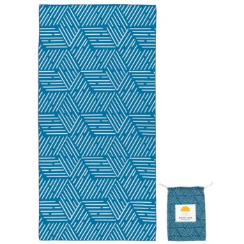 Recycled Blue Quick Dry Travel Towel Beach Camping Yoga, 2 of 12