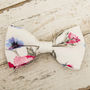 The Disley White And Pink Floral Dog Collar Bow Tie, thumbnail 4 of 5