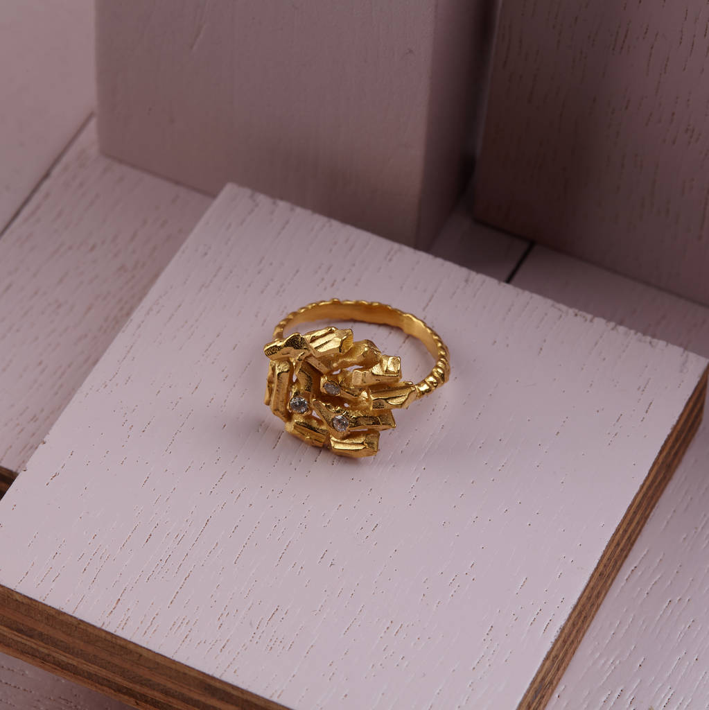 Large Golden Carve Ring, 1 of 9
