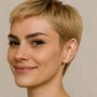 Double Triangle Rose Gold Plated Silver Ear Climber Earring, thumbnail 6 of 8