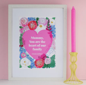 Mummy Watercolour Flowers Personalised Print, 5 of 8