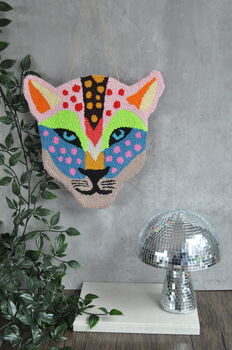Vibrant Tiger Head Punch Needle Wall Decor, 2 of 7