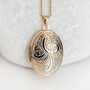 Large Mixed 9ct Gold Oval Family Locket, thumbnail 1 of 8