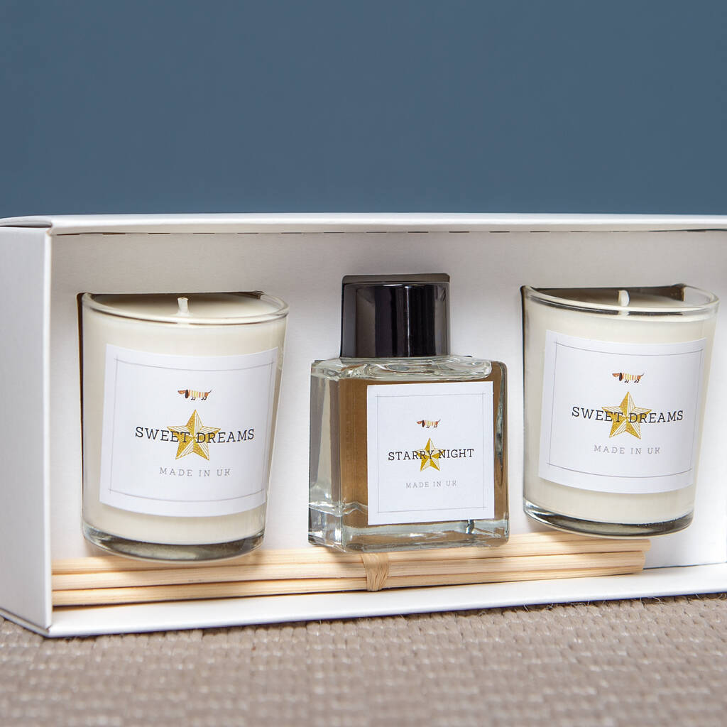 Essential Oils Reed Diffuser And Votive Candle Gift Set By Ollie & Co