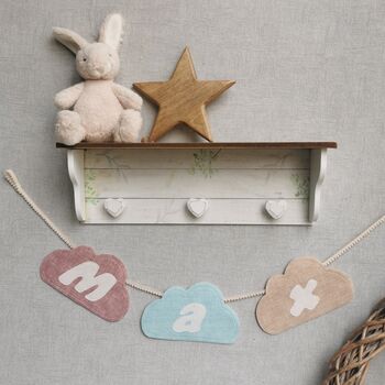 Cloud Shaped Garland In Pastel Pink, Blue And Beige, 7 of 12