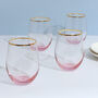 G Decor Set Of Four Lazaro Pink Ombre Tumbler Glasses, thumbnail 1 of 5