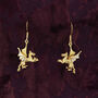 Dragon Earrings 18ct Gold On Silver, thumbnail 2 of 2