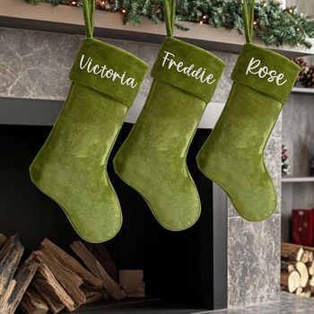 Luxury Personalised Velvet Christmas Stocking, 3 of 12