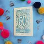 Personalised 50th Birthday Card Papercut Flower Design, thumbnail 3 of 8