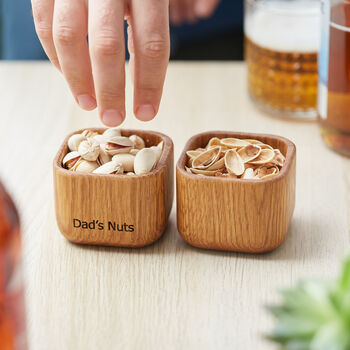Personalised Solid Oak Pinch Pot Or Pot Set, 4 of 12