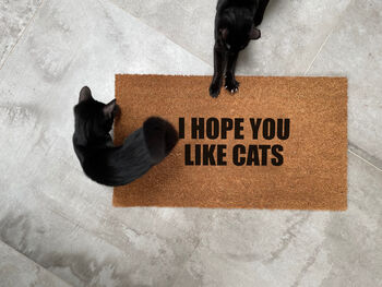 'I Hope You Like Cats' Coir Doormat, 4 of 4