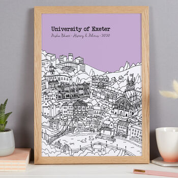 Personalised Exeter Graduation Gift Print, 8 of 9