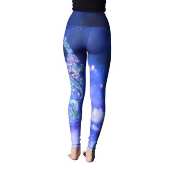 Whale Yoga Leggings Hand Drawn Design Activewear, 3 of 6