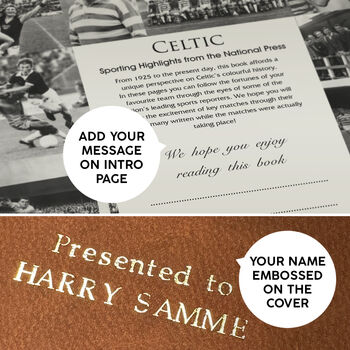 Celtic Fc Personalised Football Gift Hoops Newspaper History Book, 11 of 12