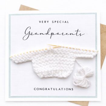 New Grandparents Congratulations Card Beige, Pink Or Blue, 2 of 5