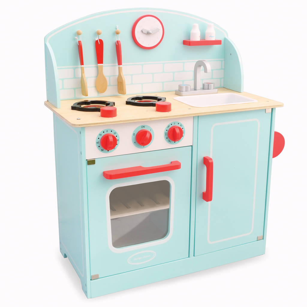 Wooden Retro Lynton Kitchen Play Scene By Jammtoys quality wooden toys | notonthehighstreet.com