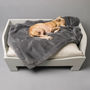 Charley Chau Faux Fur Dog Blanket In Russian Blue, thumbnail 5 of 5