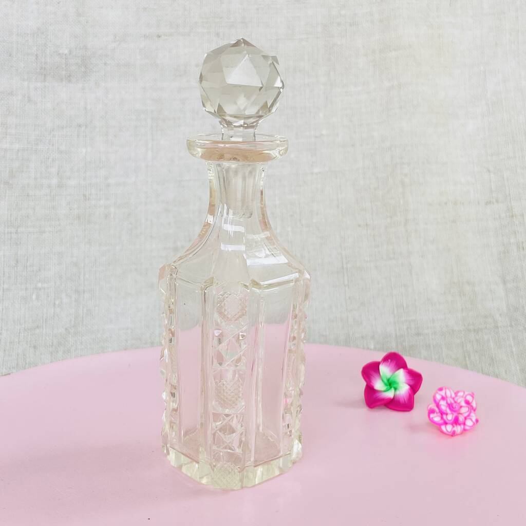 Vintage Decorative Cut Glass Crystal Perfume Bottle ~ 34, 1 of 6