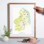 Personalised Northumberland Map: Add Favourite Places, thumbnail 1 of 3
