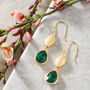 Emerald Gemstone Set In Gold Coffee Bean, Gold Vermeil, thumbnail 2 of 6